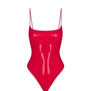 Skims Vinyl Thong Bodysuit